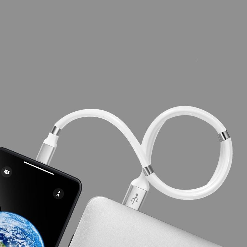 Fast Charging Magnetic Storage Data Cable | Tangle-Free | Magnetic Black Tech