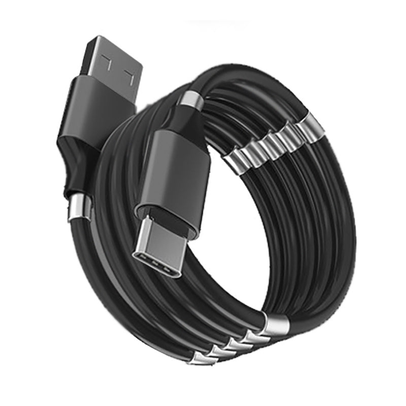 Fast Charging Magnetic Storage Data Cable | Tangle-Free | Magnetic Black Tech