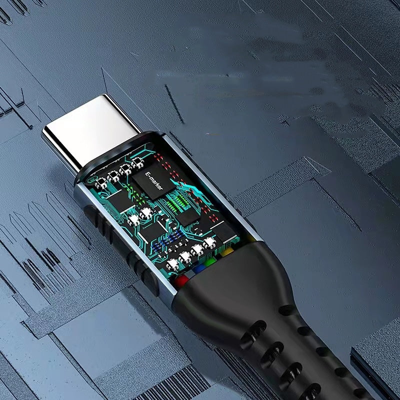 100W Braided Type-C to Type-C Fast Charging Cable – 1m & 2m Lengths