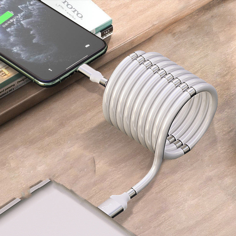 Fast Charging Magnetic Storage Data Cable | Tangle-Free | Magnetic Black Tech