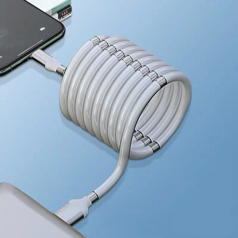 Fast Charging Magnetic Storage Data Cable | Tangle-Free | Magnetic Black Tech