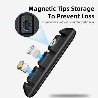 🧲 Magnetic Desktop Cable Organizer – Soft Plastic Cord Holder for Lightning, Micro USB & Type-C