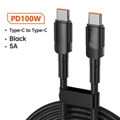Fast-Charging Type-C Data Cable – 100W / 60W | 3A, 5A & 6A