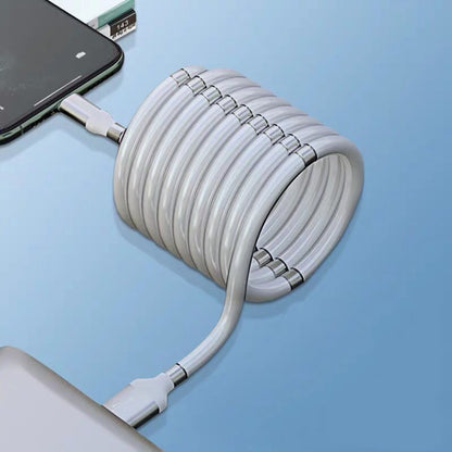 Fast Charging Magnetic Storage Data Cable | Tangle-Free | Magnetic Black Tech