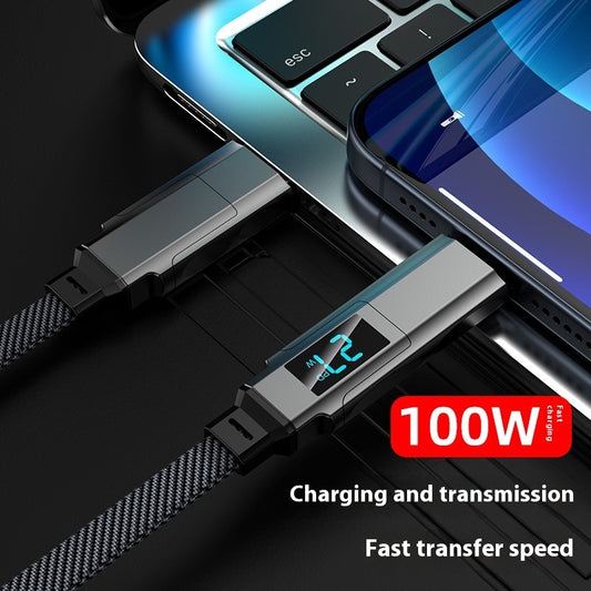 Digital Display 4-in-1 Charging Cable – 100W Super-Fast Charge