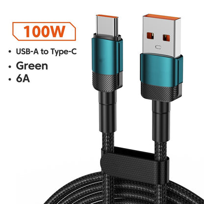 Fast-Charging Type-C Data Cable – 100W / 60W | 3A, 5A & 6A